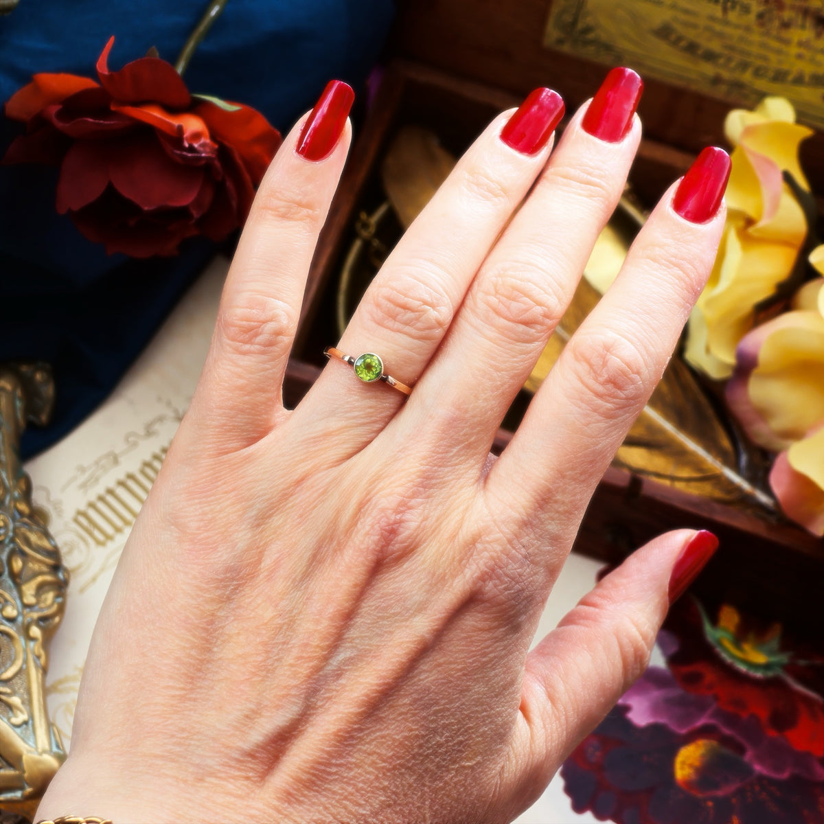 Sweetly Simple Antique Peridot Ring