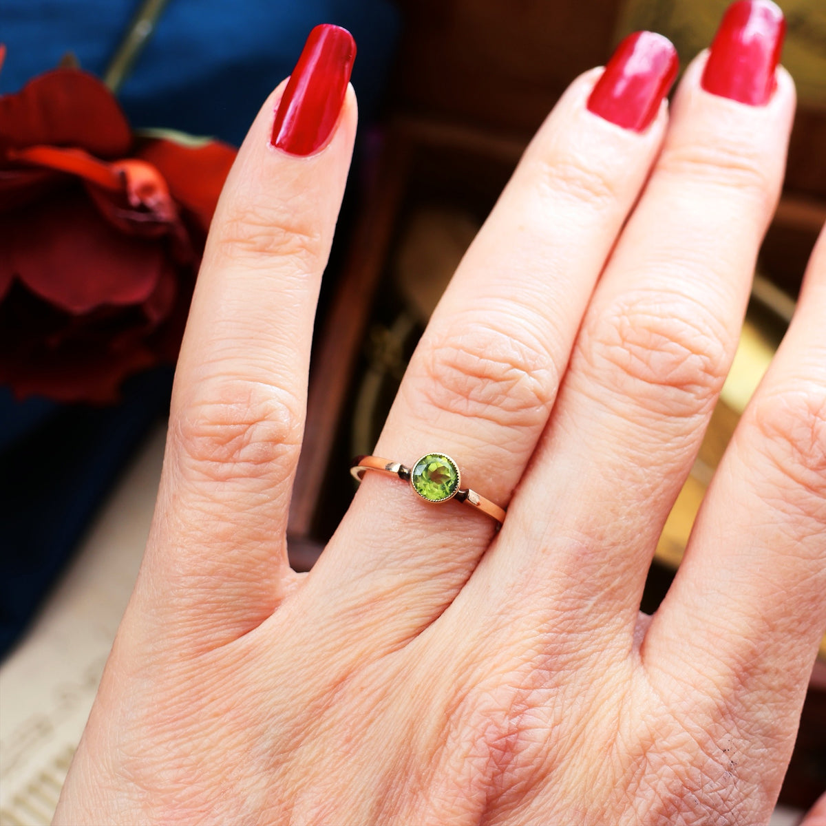 Sweetly Simple Antique Peridot Ring