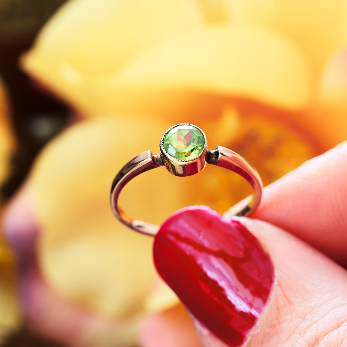 Sweetly Simple Antique Peridot Ring