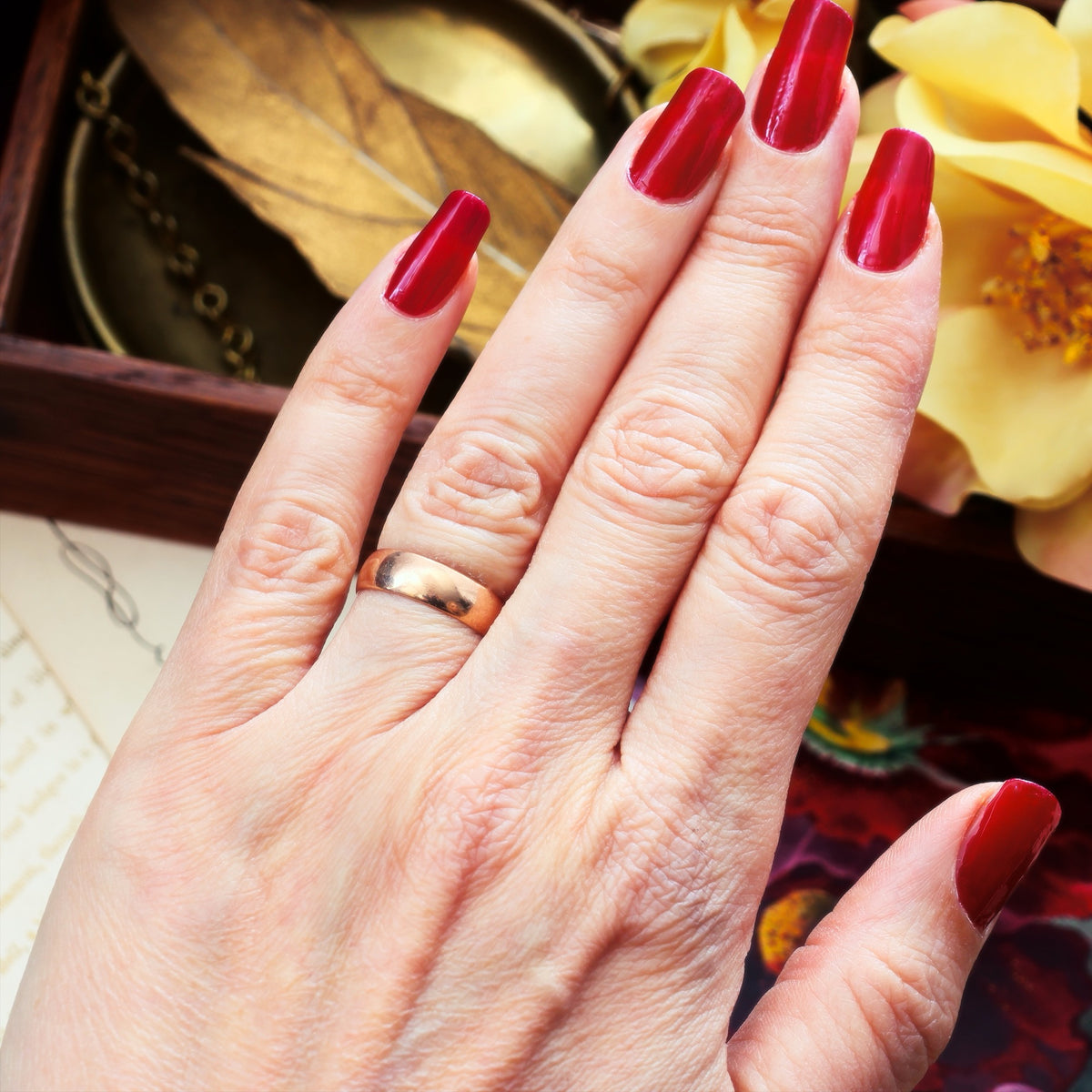 Antique Date 1902 9ct Rose Gold Wedding Band