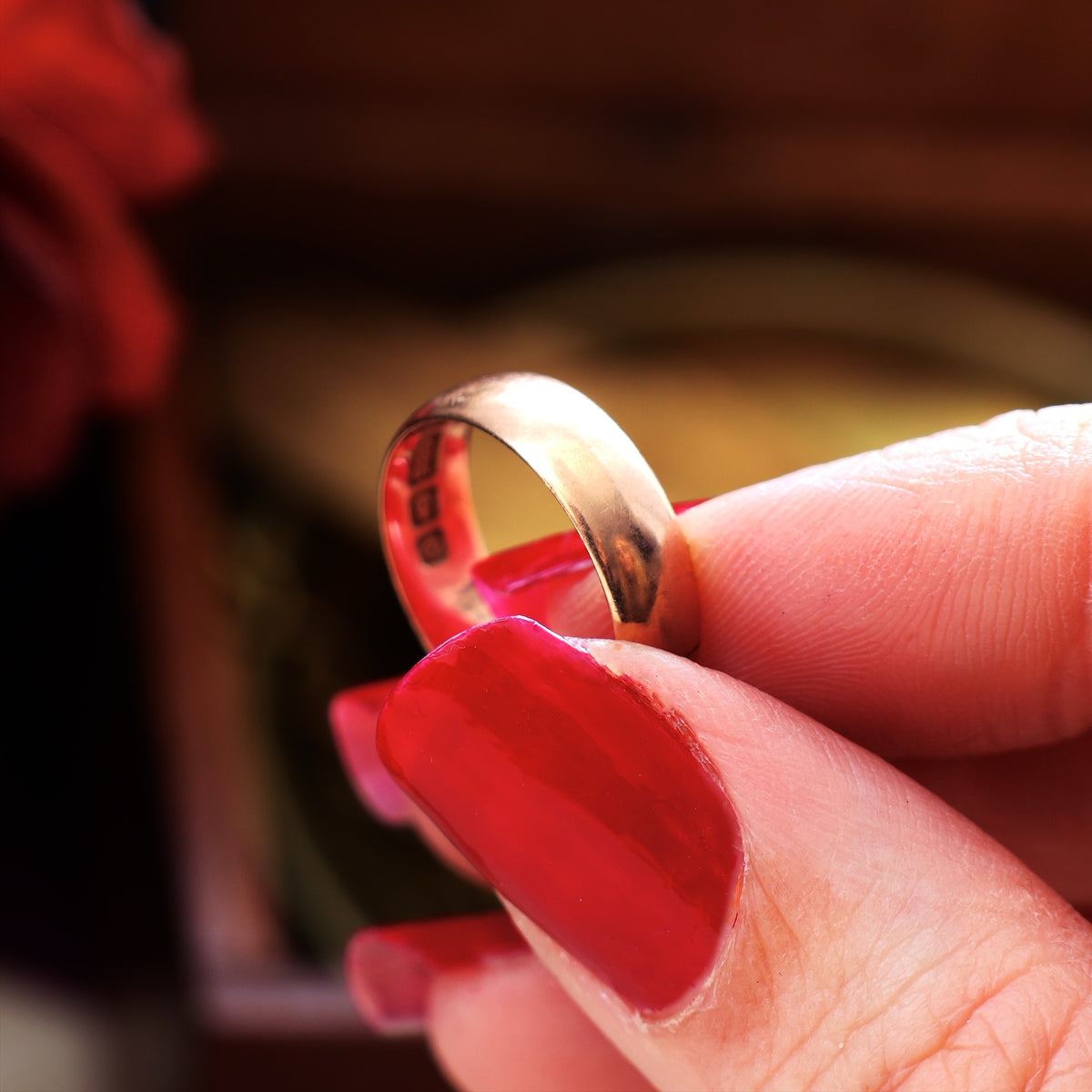 Antique Date 1902 9ct Rose Gold Wedding Band