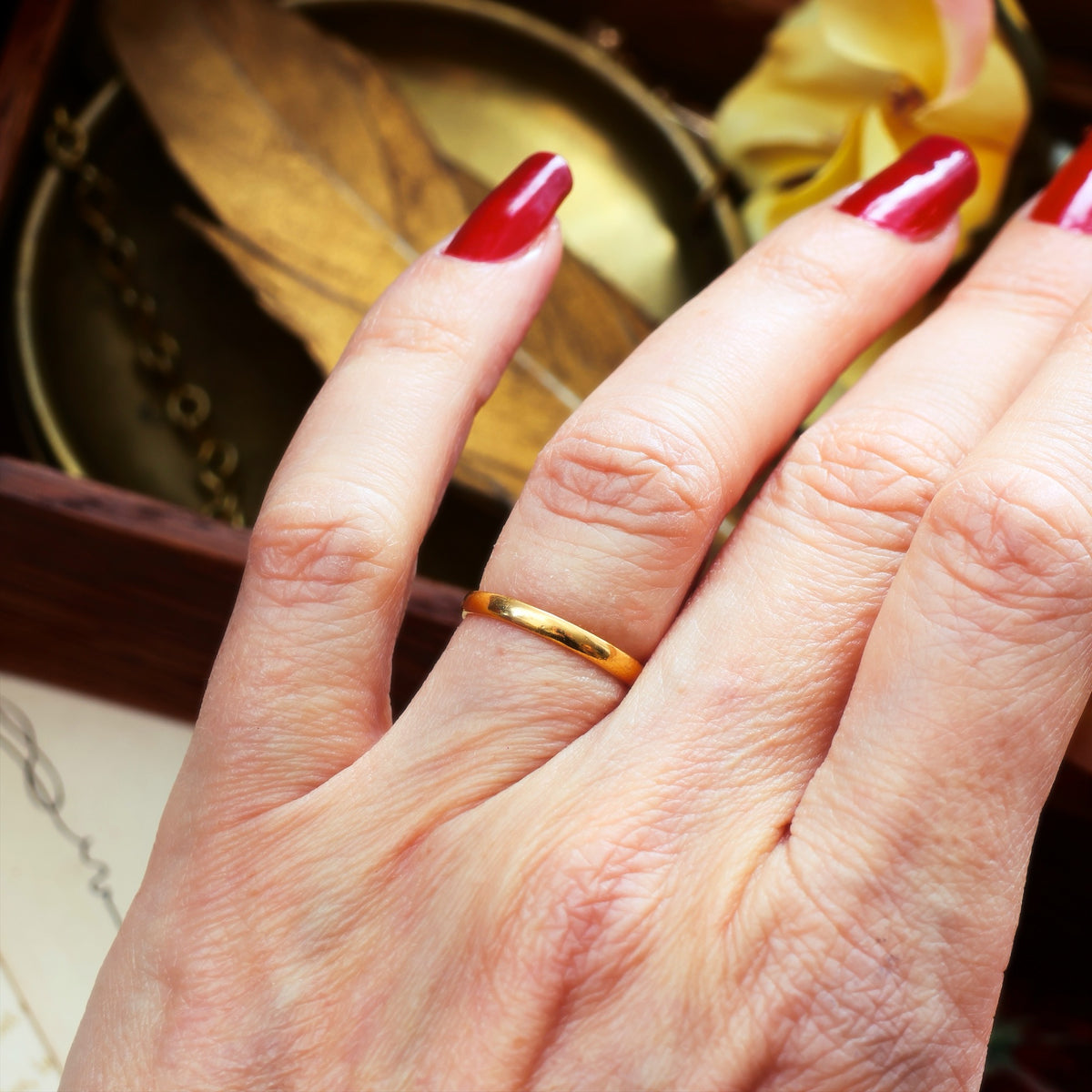 Scarce Date 1857 Victorian 22ct Gold Wedding Ring