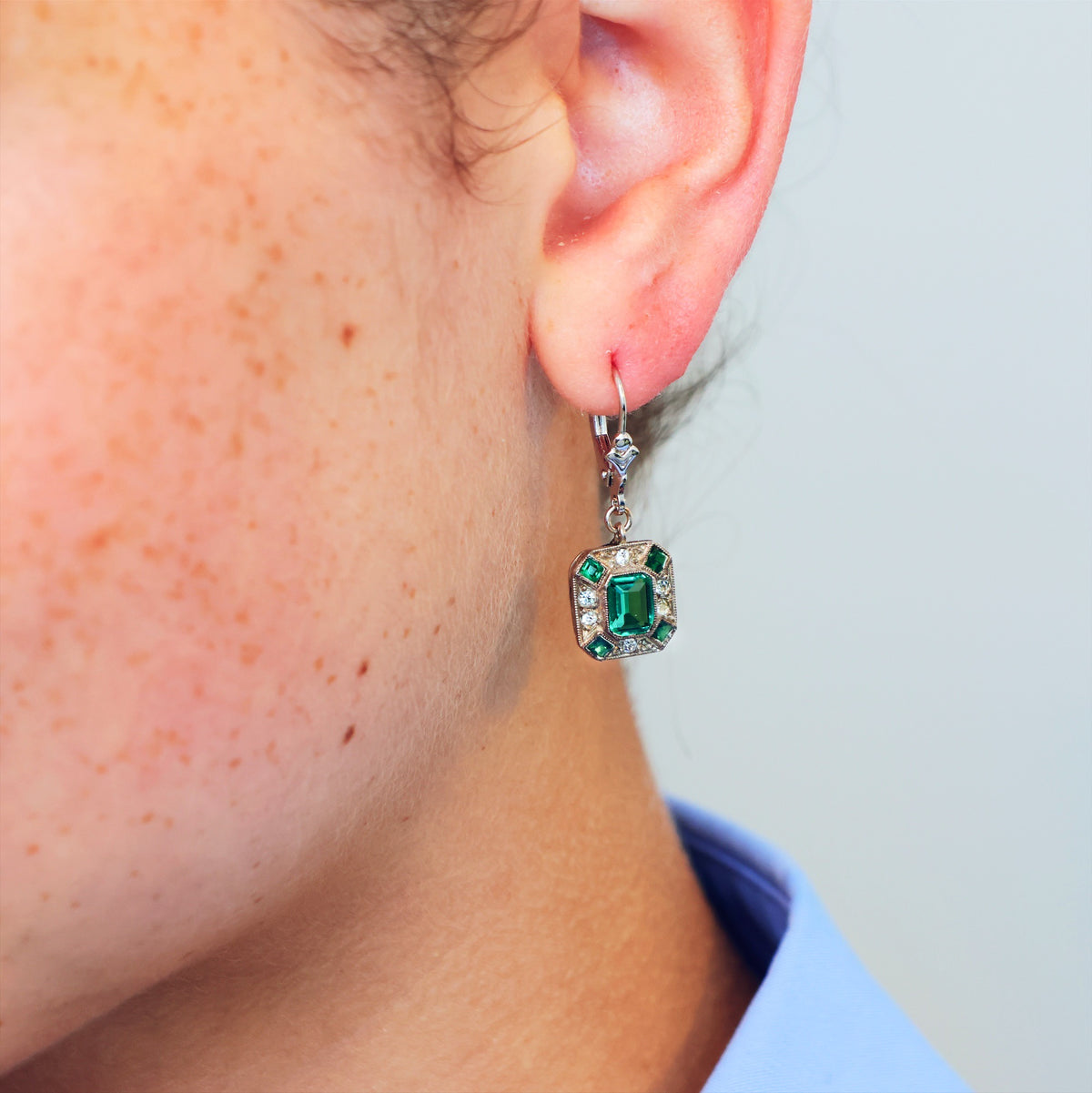 Vintage Art Deco Paste Earrings