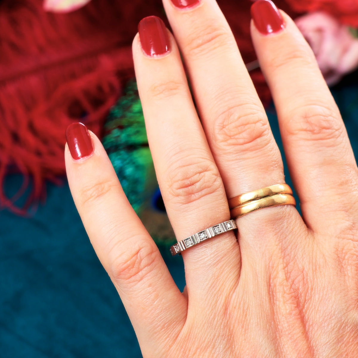 Vintage Size 'N'/'6.75' White Gold Diamond Full Eternity Ring