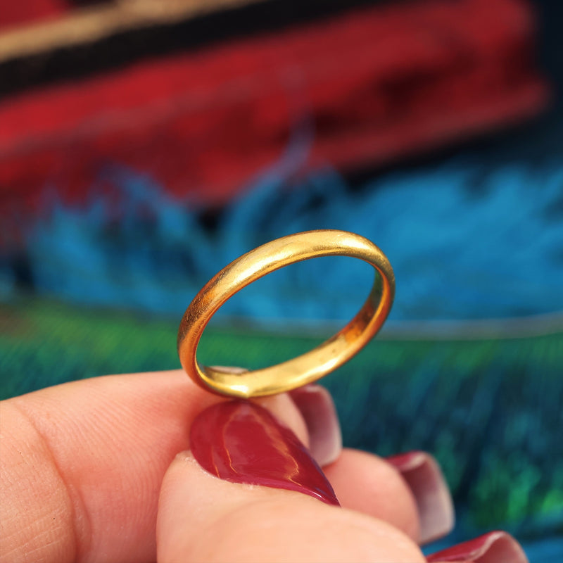 Vintage Hand Forged 22ct Gold Wedding Ring