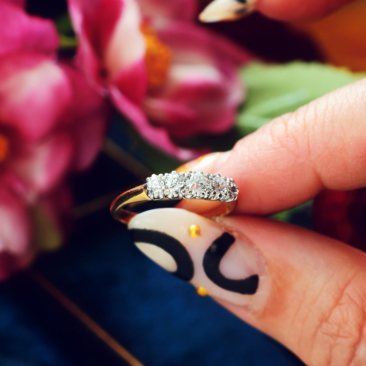 Antique Victorian Hand Cut Diamond Engagement Ring