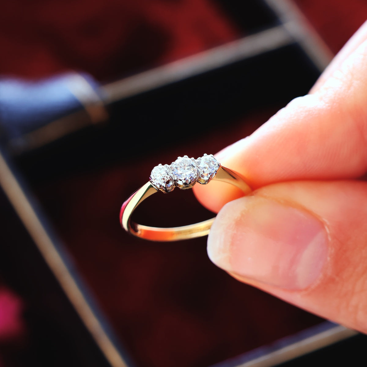 Darling Antique Diamond Trilogy Engagement Ring