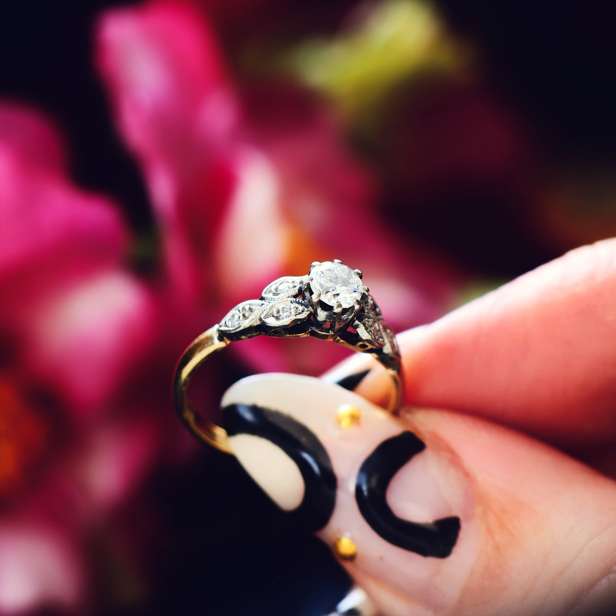 Beautifully Unique Vintage Diamond Engagement Ring