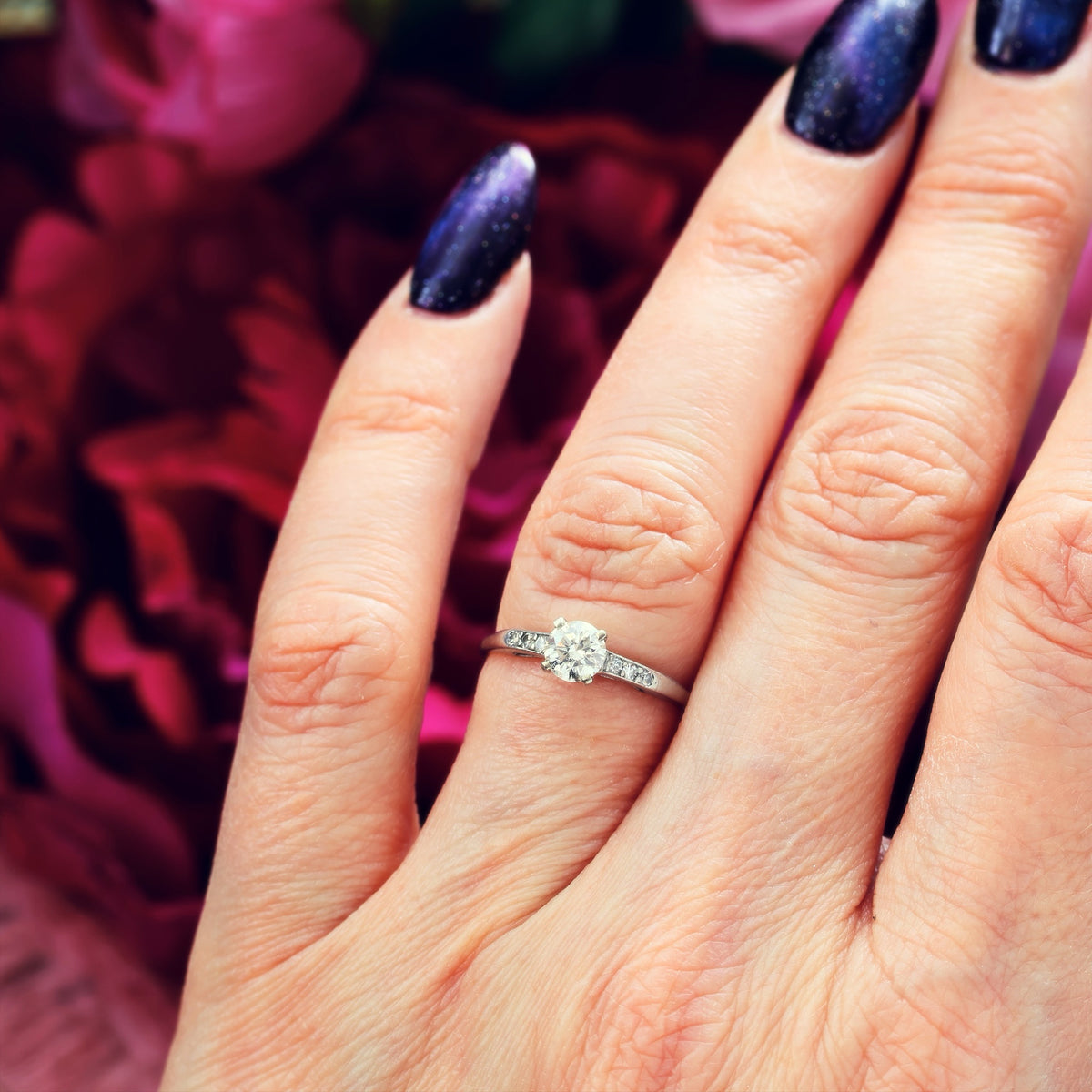 Choice Vintage 1940's Platinum & Diamond Engagement Ring