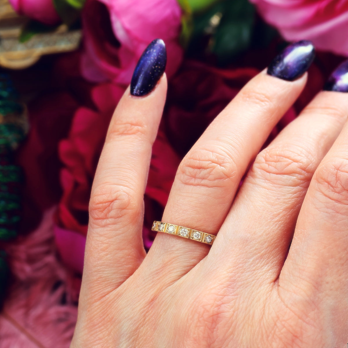 Vintage Date 1982 Diamond Half Eternity Ring