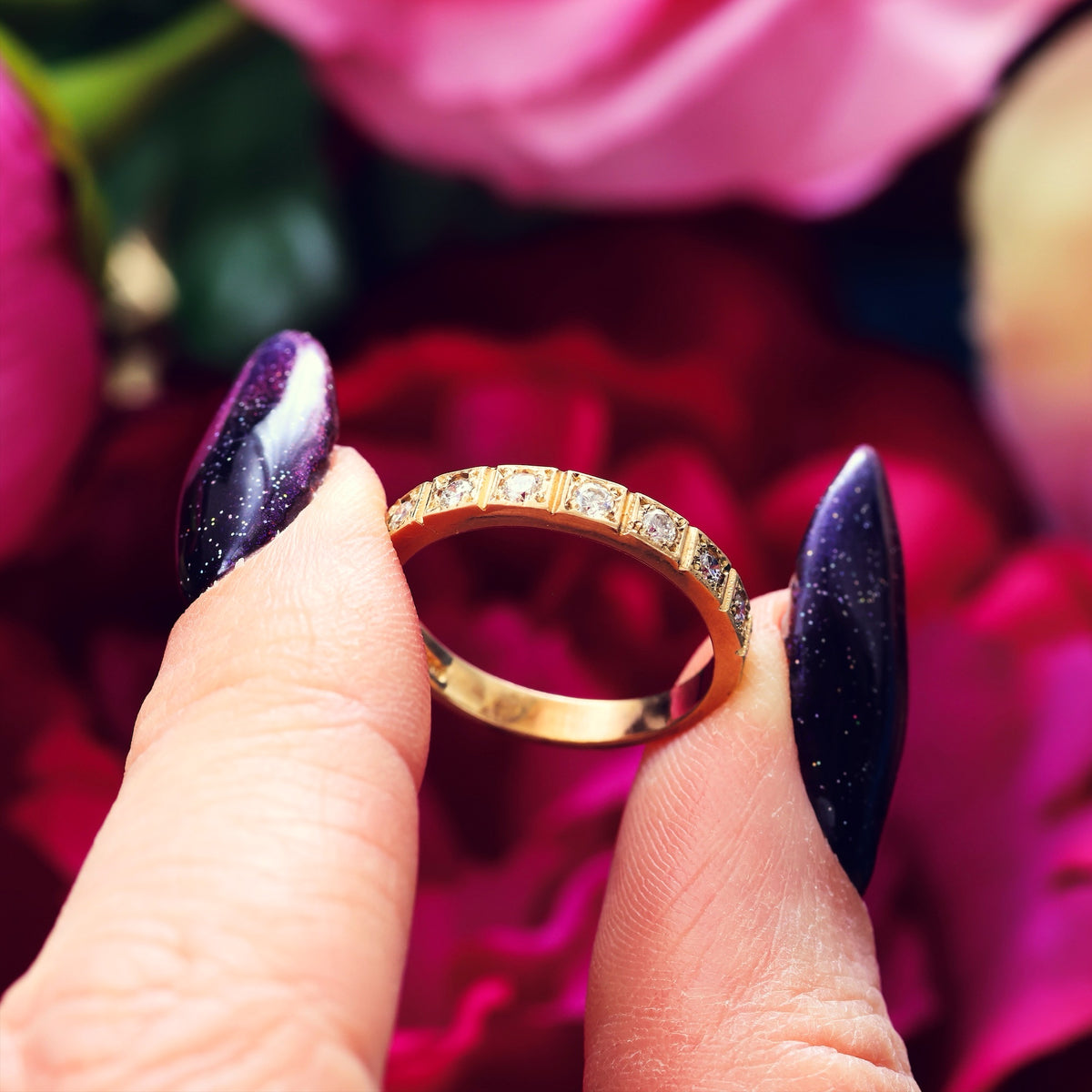 Vintage Date 1982 Diamond Half Eternity Ring