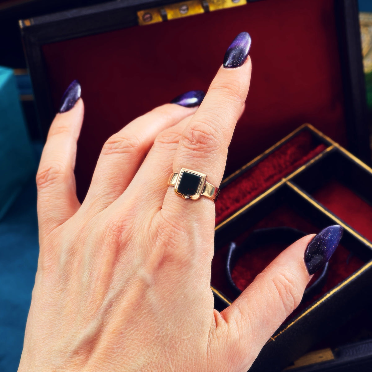 Date 1869 Size Q.5 Bloodstone Signet Ring