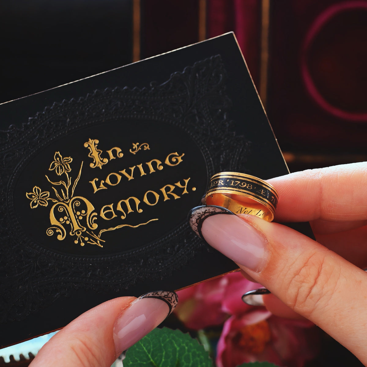 Date 1798 Enamelled Mourning Band Ring