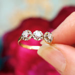 Vintage Modernist Style Diamond Trilogy Engagement Ring