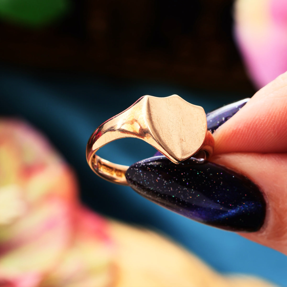 Date 1915 Gold Men's Shield Signet Ring