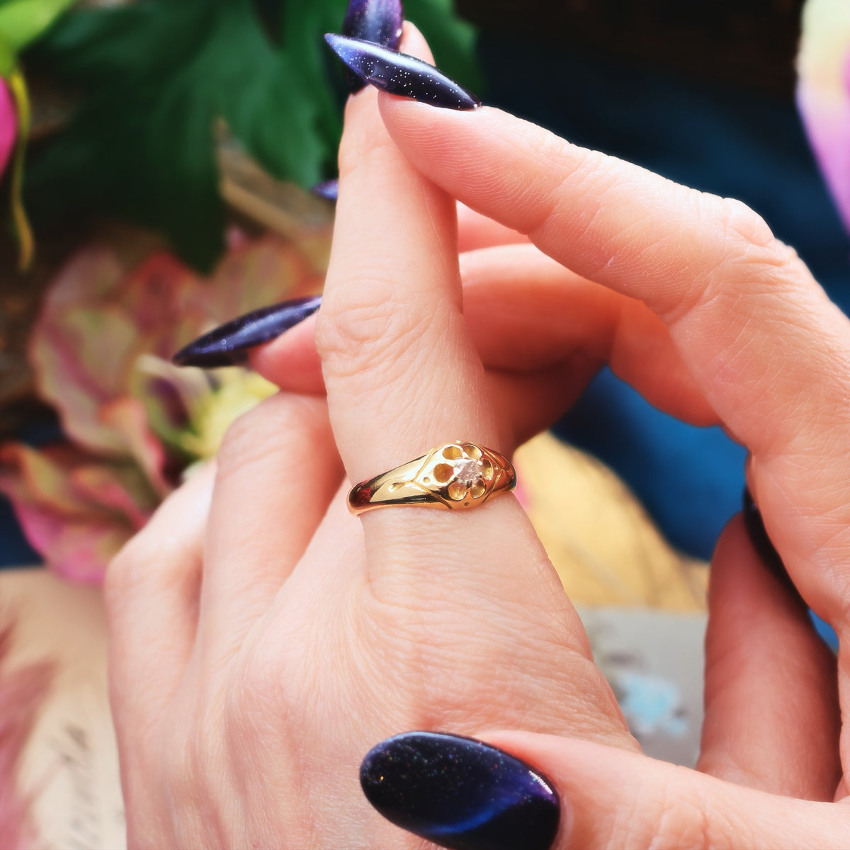 Fond Love! Date 1881 Diamond Engagement Ring