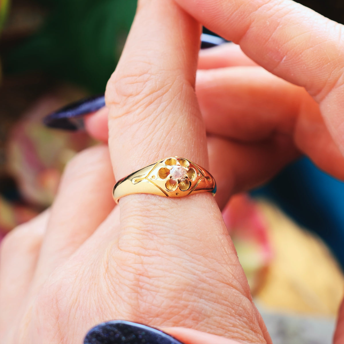 Fond Love! Date 1881 Diamond Engagement Ring