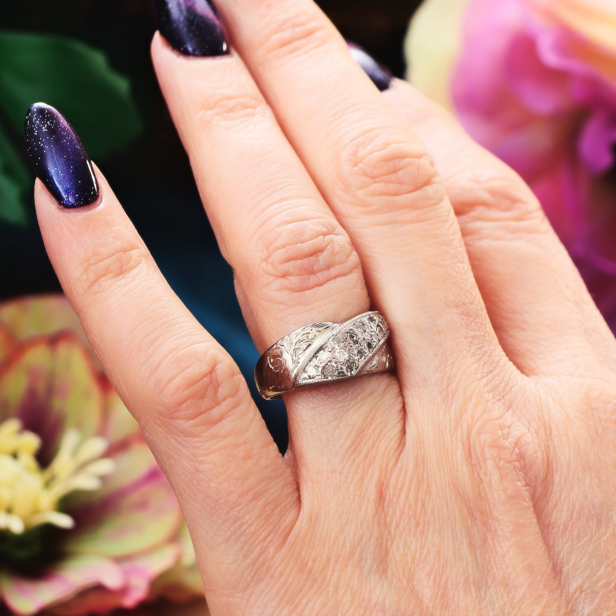 'WOW' Vintage 1980's Platinum and Diamond Ring