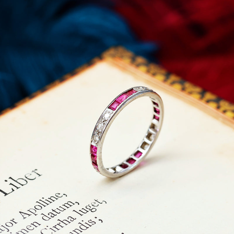 A Vintage Art Deco Ruby & Diamond Eternity Ring