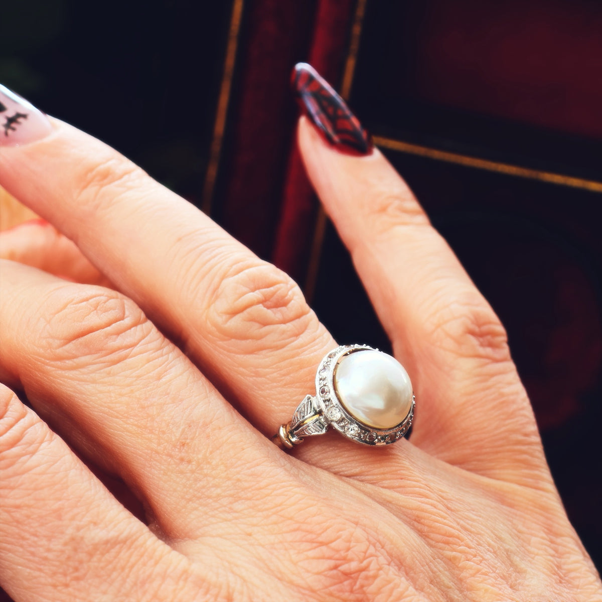 Vintage French Mabe Pearl Dress Ring