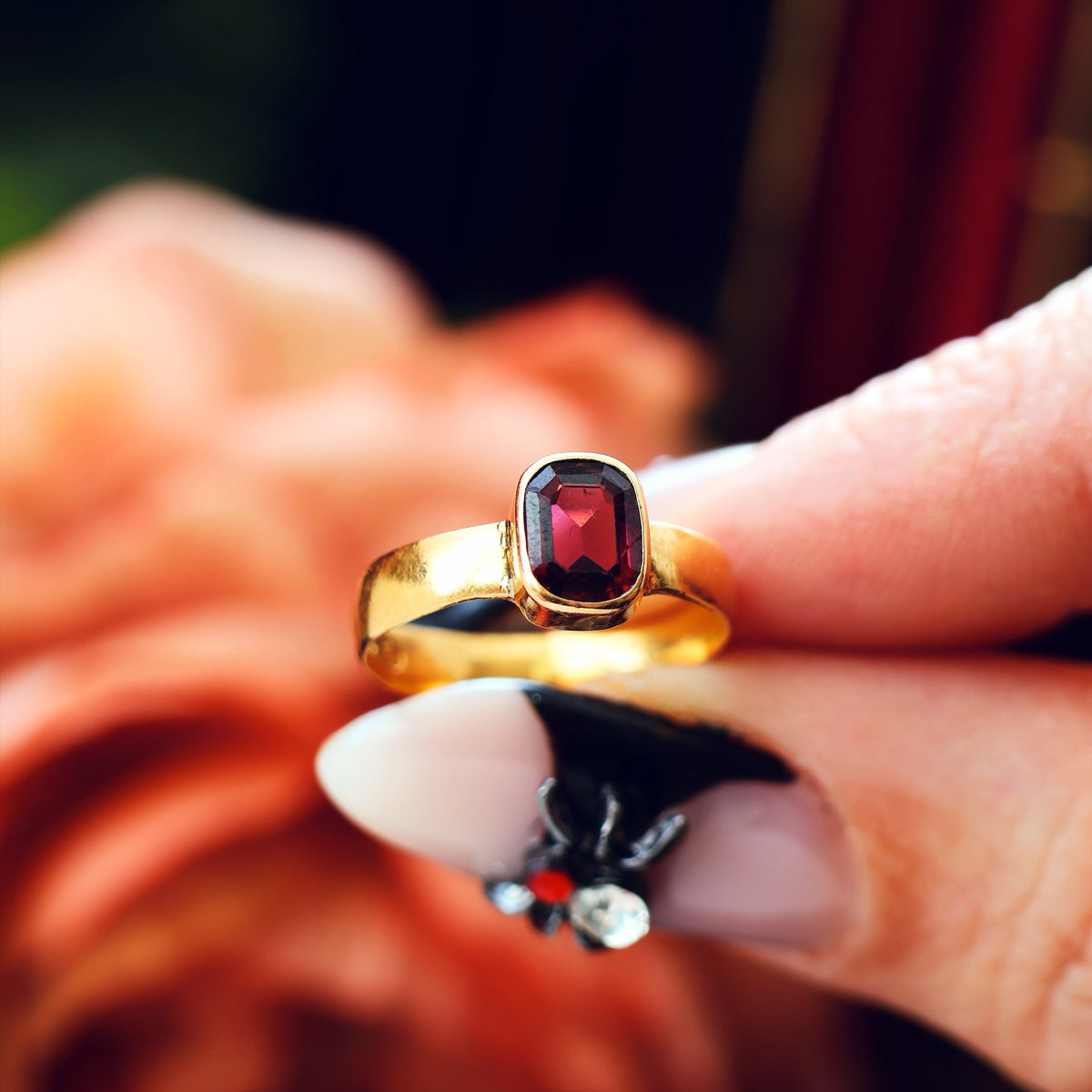 Antique Date 1882 Pink Tourmaline Ring