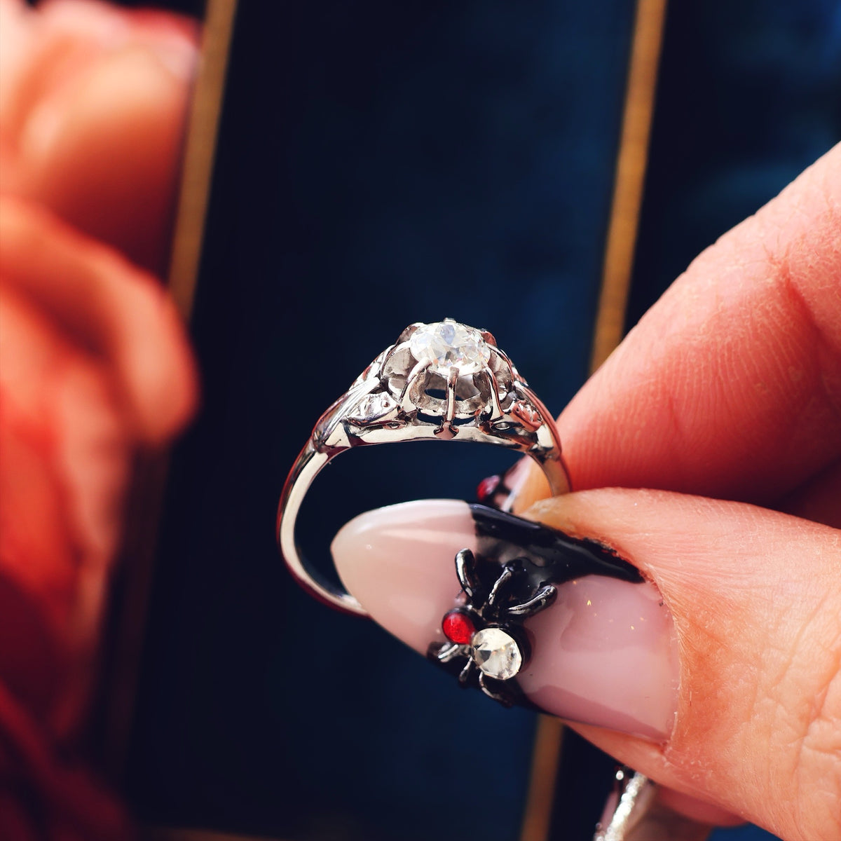 Vintage Recycled Hand Cut Diamond Engagement Ring