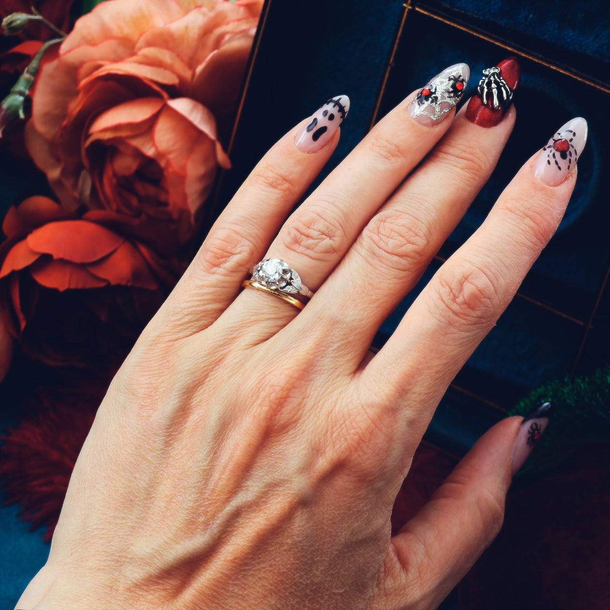 Vintage Recycled Hand Cut Diamond Engagement Ring