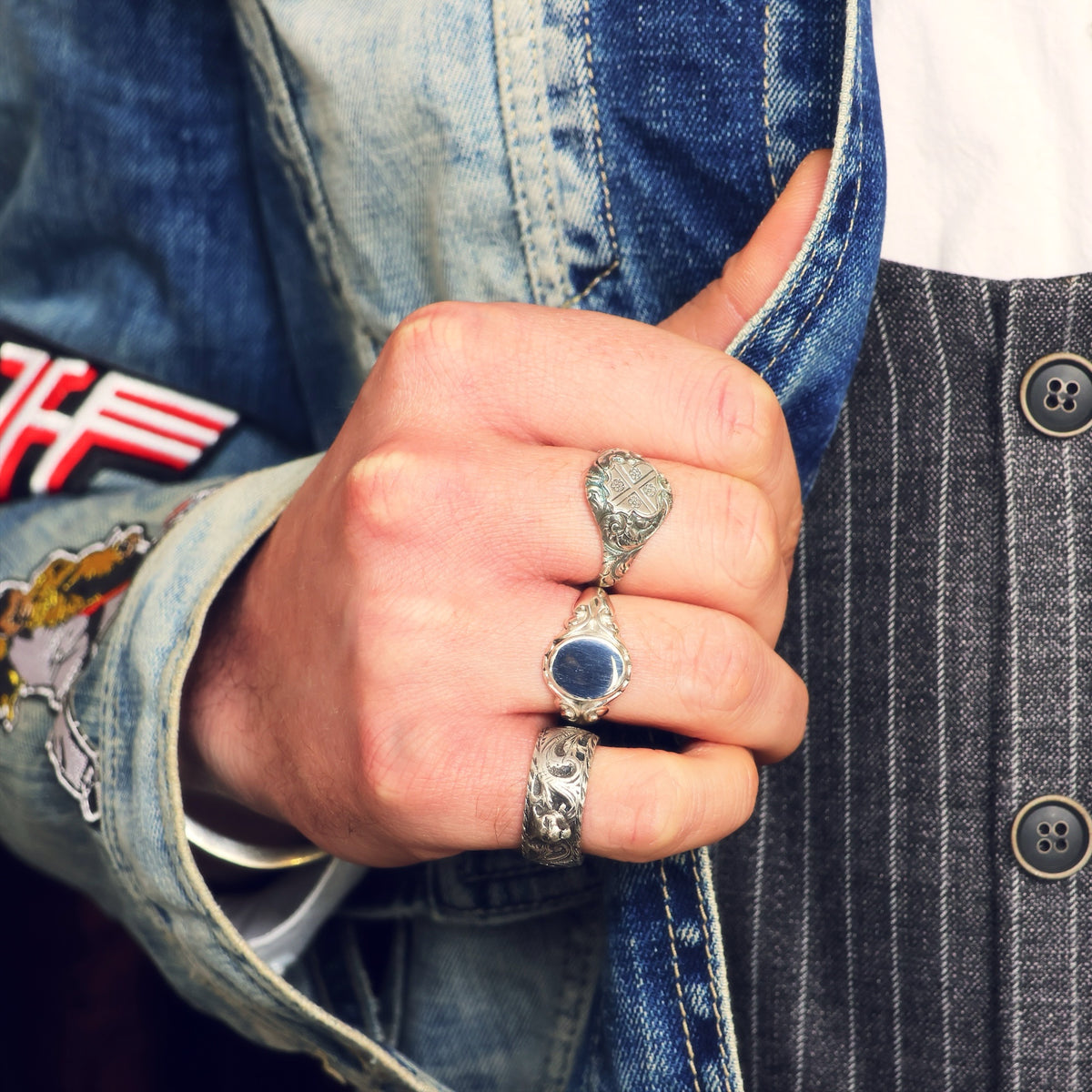 Vintage Vibe Men's Recycled Silver Signet Ring