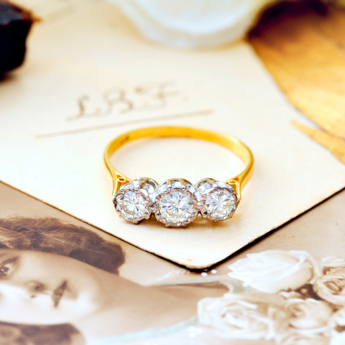 Much Desired Vintage Trilogy Diamond Engagement Ring