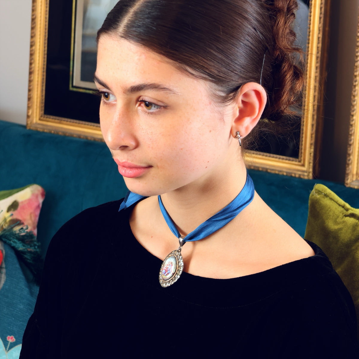 Rare Antique Georgian Paste & Enamel Pendant