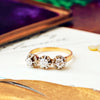 Vintage Modernist Style Diamond Trilogy Engagement Ring