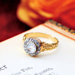Gracious Antique Georgian Rose Cut Diamond Cluster Ring