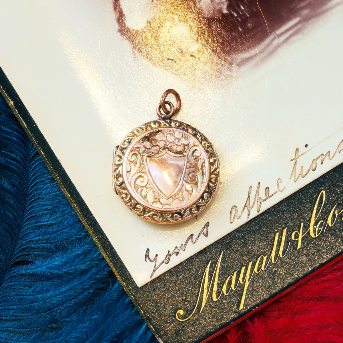 An Adorable Antique 'Wild Rose' Gold Locket