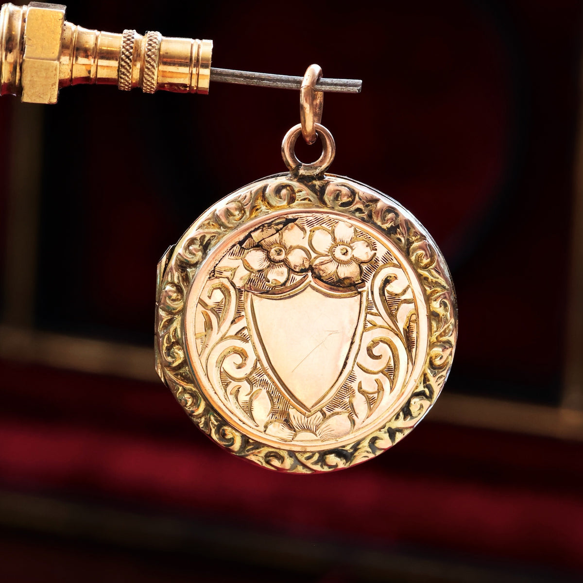 An Adorable Antique 'Wild Rose' Gold Locket