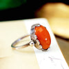 Vintage Modernist Style Baltic Amber Ring