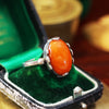 Vintage Amber and Silver Ring