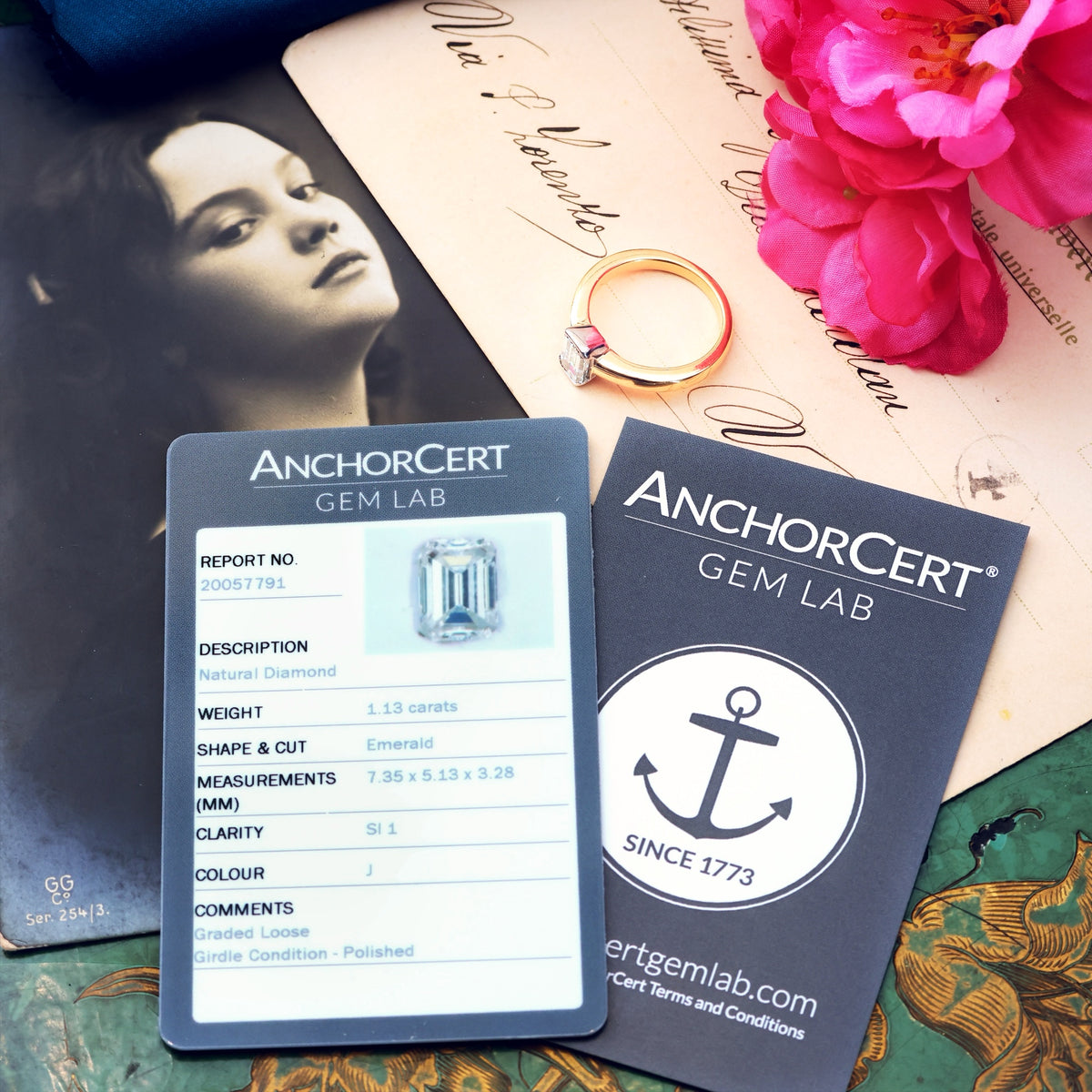 Fabulous Certificated 1.13ct Emerald Cut Diamond Engagement Ring