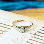 Cute Vintage Art Deco Diamond Engagement Ring