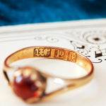 Antique Victorian Gothic Magic Garnet Ring