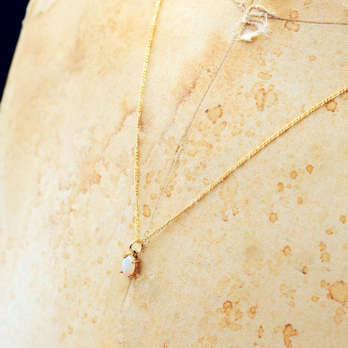 Rainbow Crystal Opal & 9ct Gold Pendant