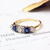 Vintage Five Stone Sapphire and Diamond Ring