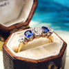 Vintage Five Stone Sapphire and Diamond Ring