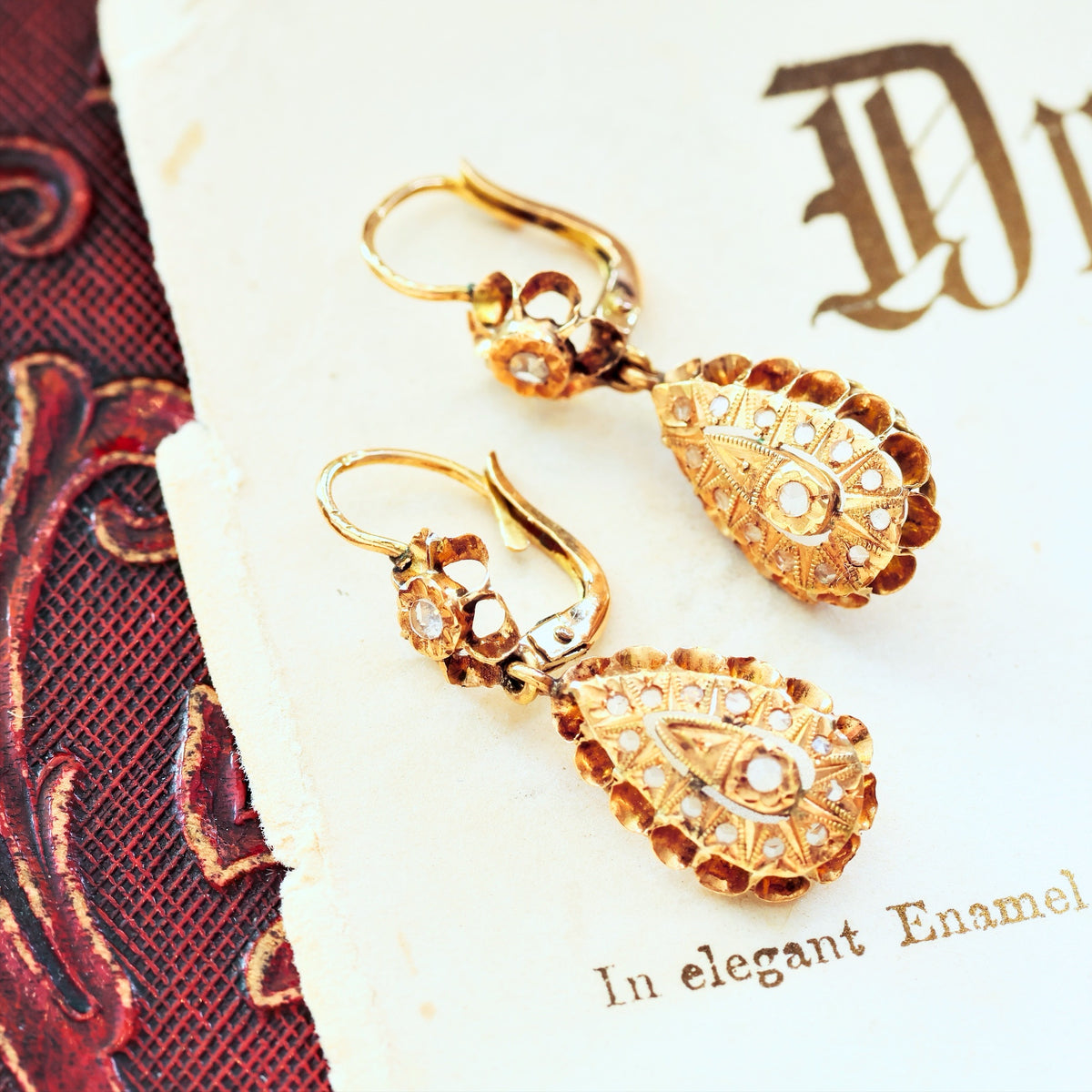 Provincial Iberian Rose Cut Diamond Earrings