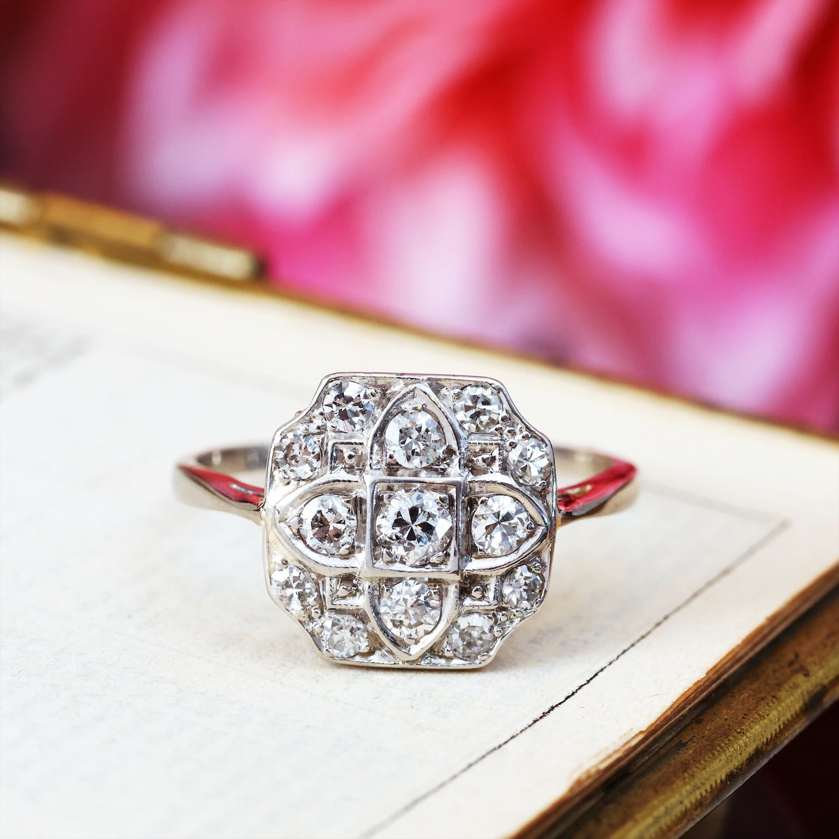 Vintage Art Deco Diamond Cluster Ring