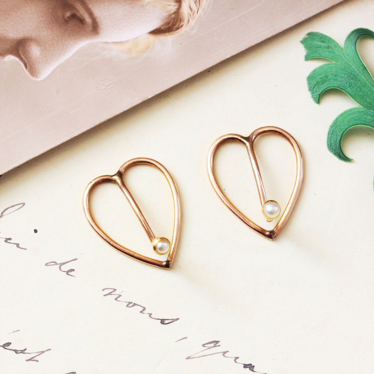 Original Edwardian Pearl Set Collar Clips