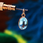 Vintage 9ct Gold Sea Blue 'Aquamarine' Paste Pendant