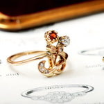 Vintage Art Nouveau Diamond and Garnet Ring