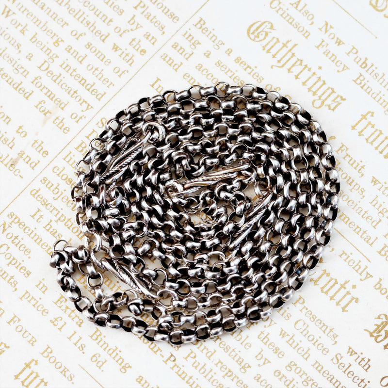 Pretty Antique Silver 'Lover's Knot' Guard Chain