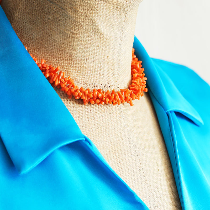 Vintage Double Row Branch Coral Necklace