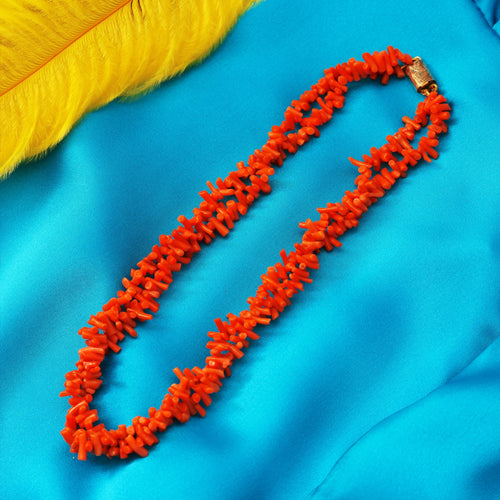 Antique Double Row Coral Necklace